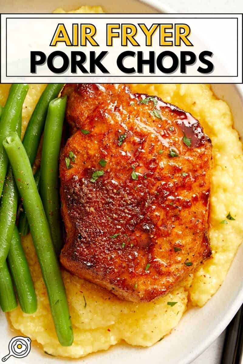 air fryer pork chops pin.