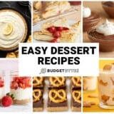 Collage of six easy dessert recipes with title text in the center.