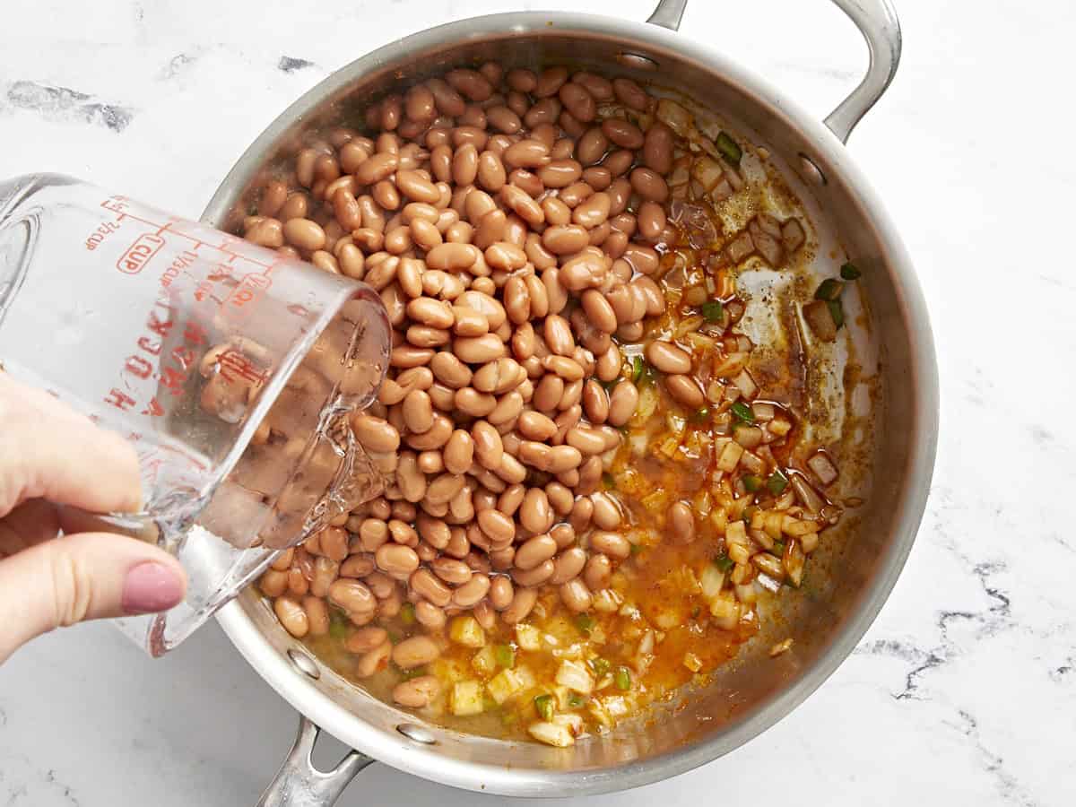 step 2: add beans and water