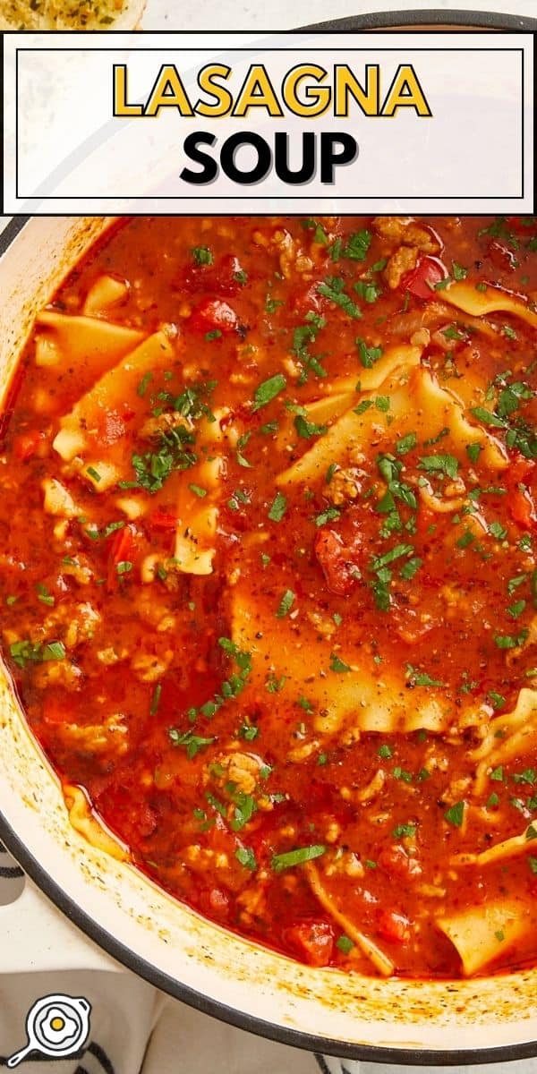 lasagna soup pin image