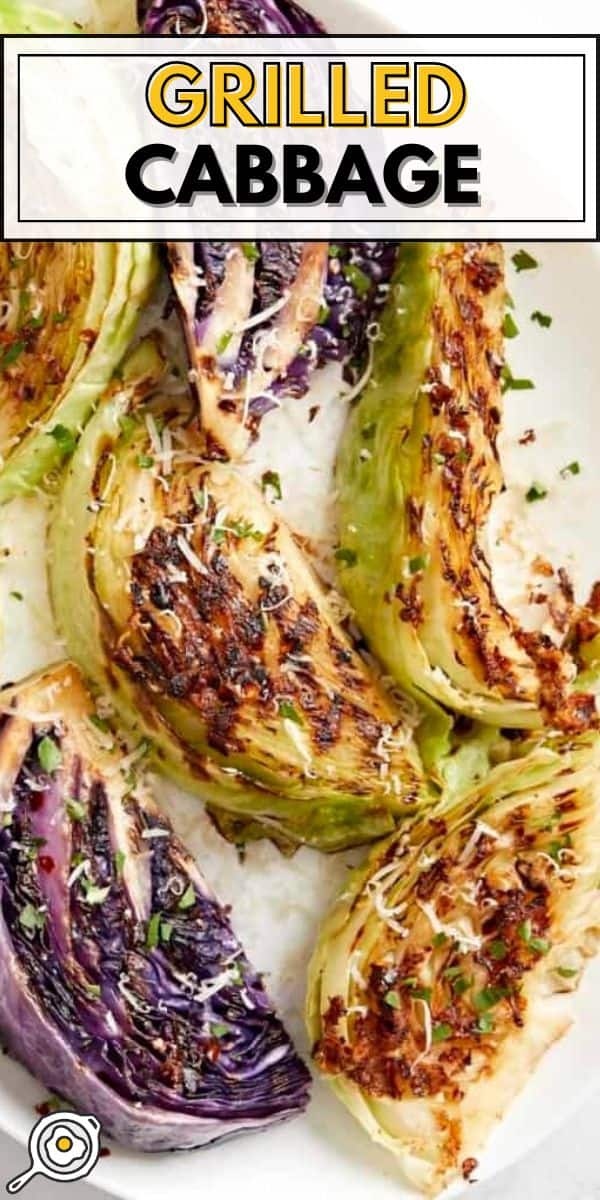 grilled cabbage pin image