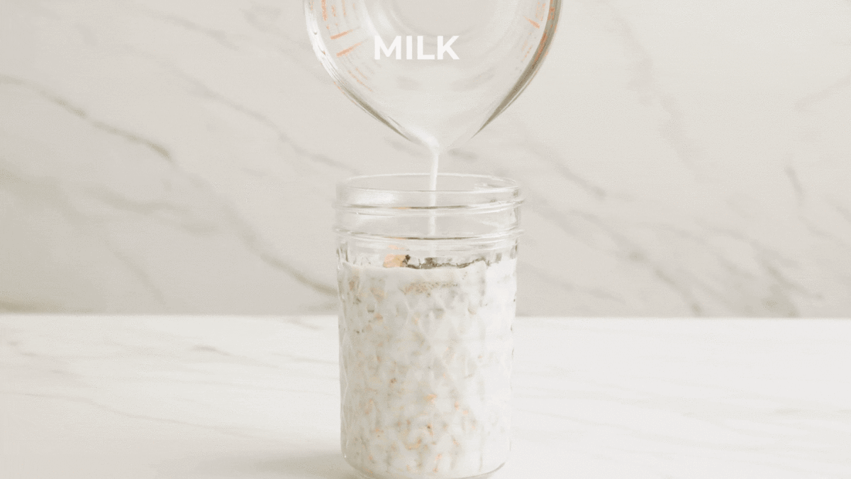 stirring overnight oats