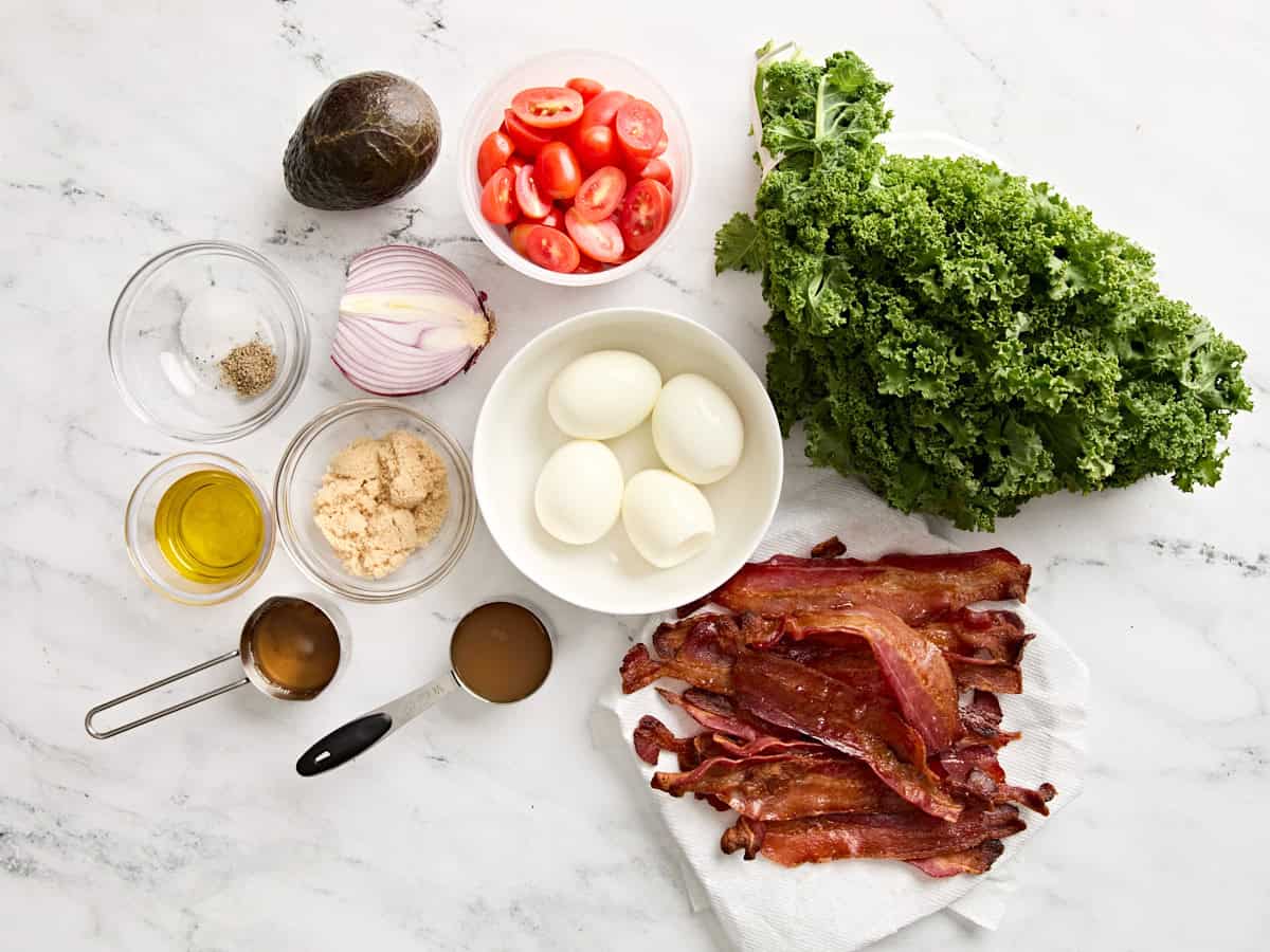 The ingredients to make an blat salad.