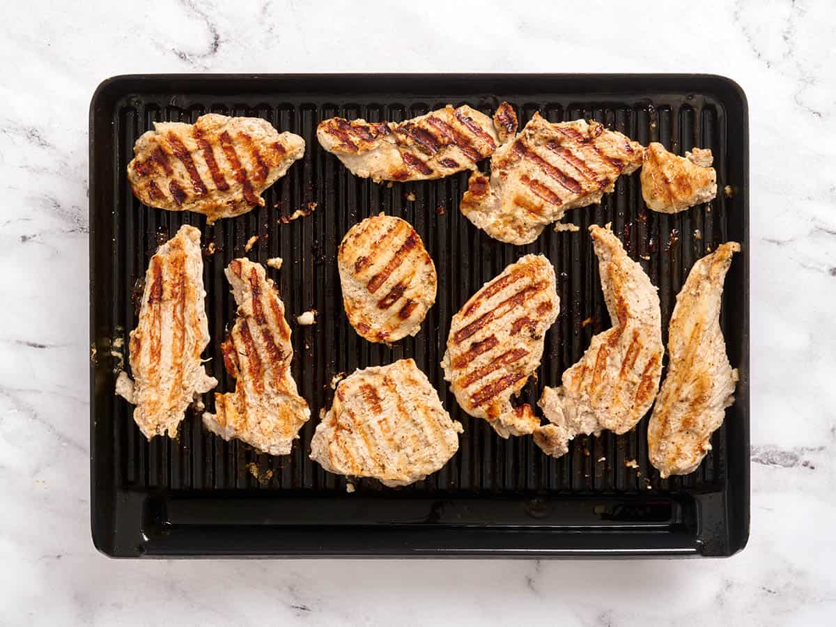 Chicken Shawarma on a grill.