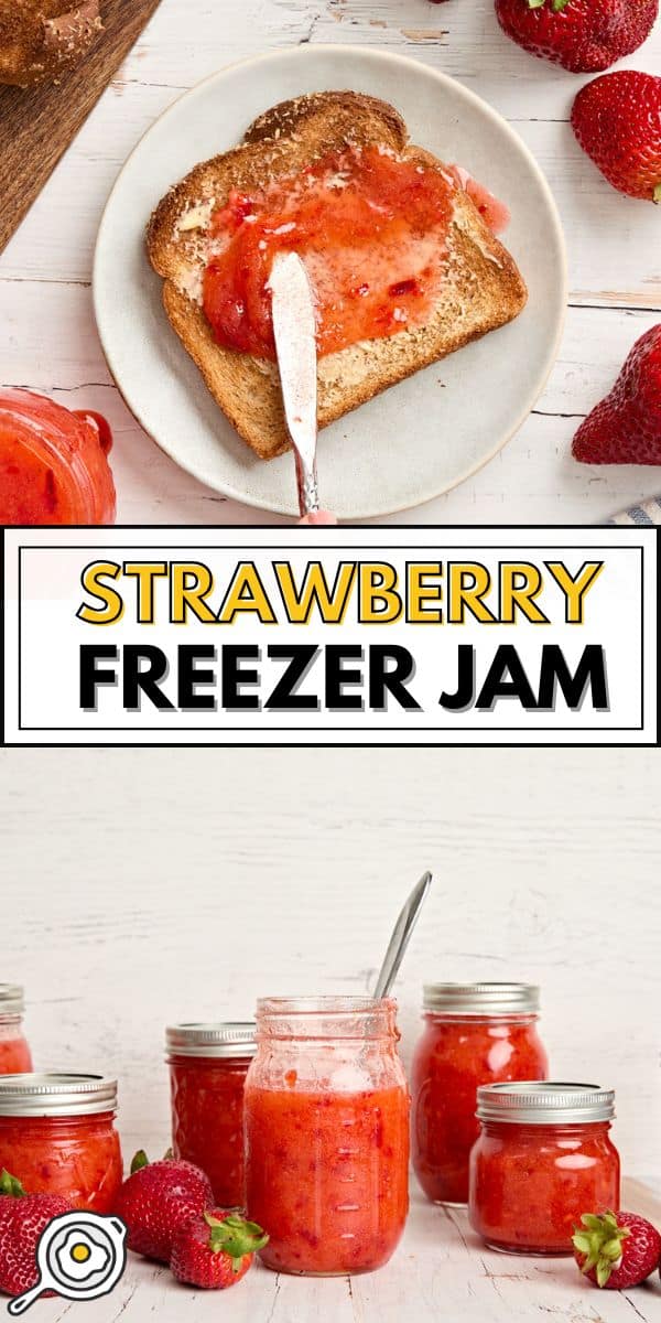 strawberry freezer jam pin image