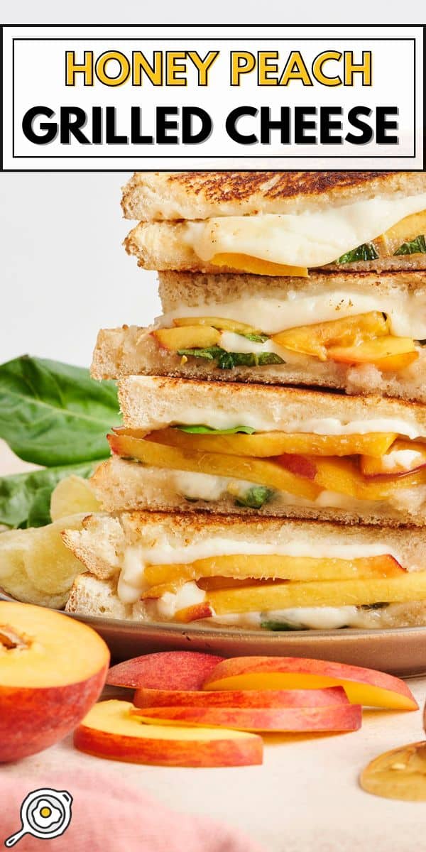 peach grilled cheese sandwich pin image