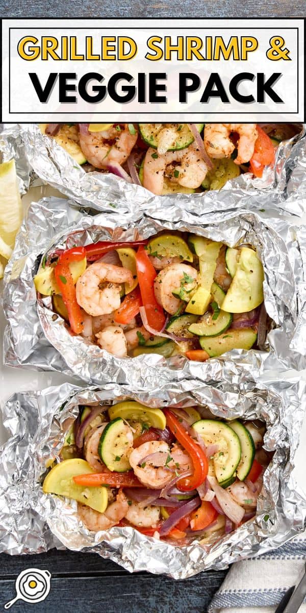 grilled shrimp foil pack pin image