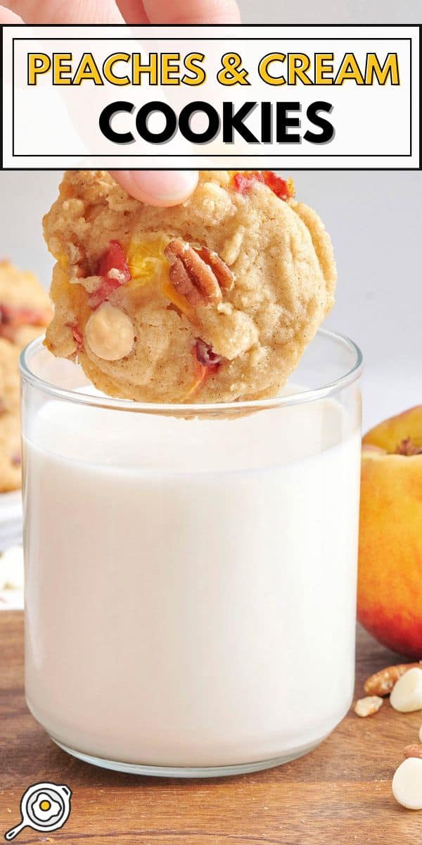 peaches and cream cookies pin image