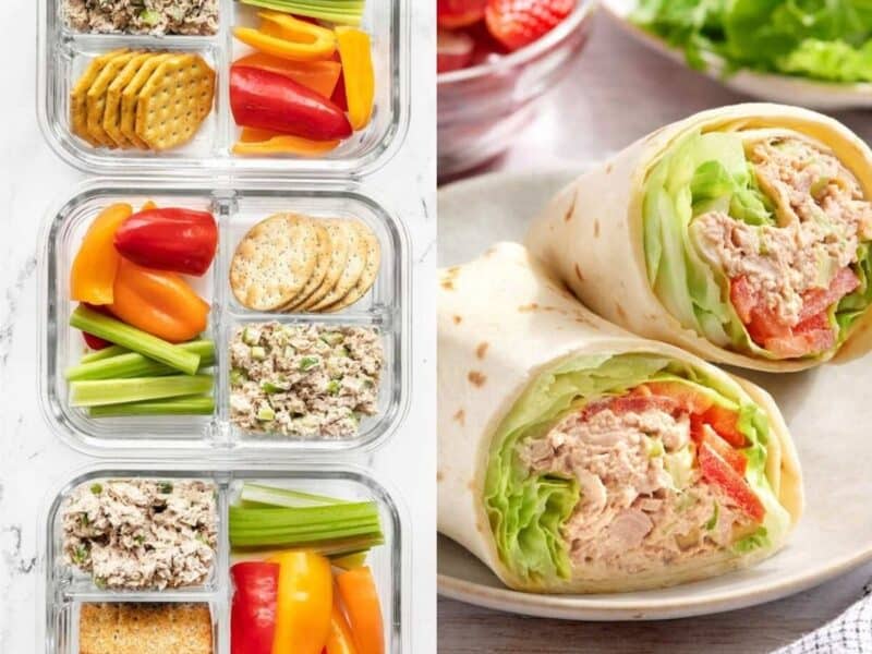 different ways to use tuna salad - tuna wrap and tuna lunchbox