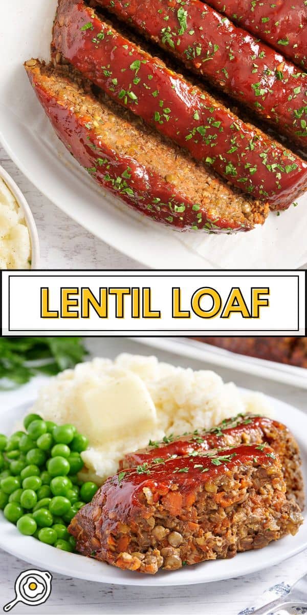 lentil meatloaf pin image
