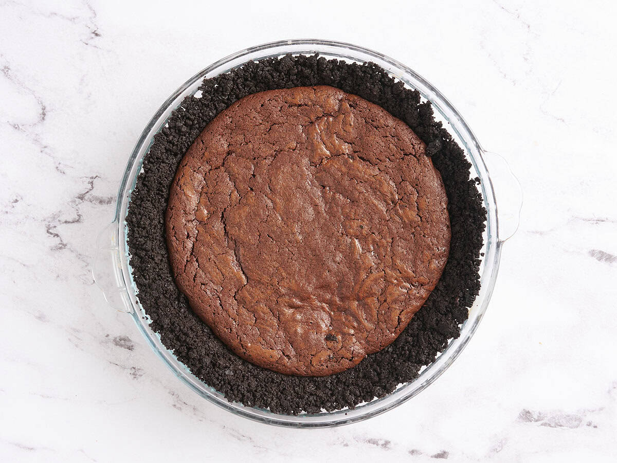 A Mississippi Mud Pie after baking.