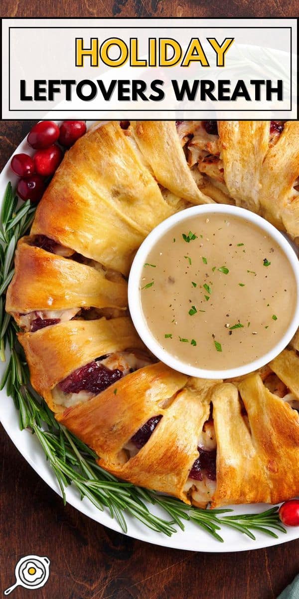holiday leftovers wreath pin image