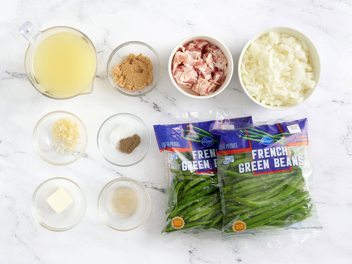 Ingredients for Southern Slow Cooker Green Beans.