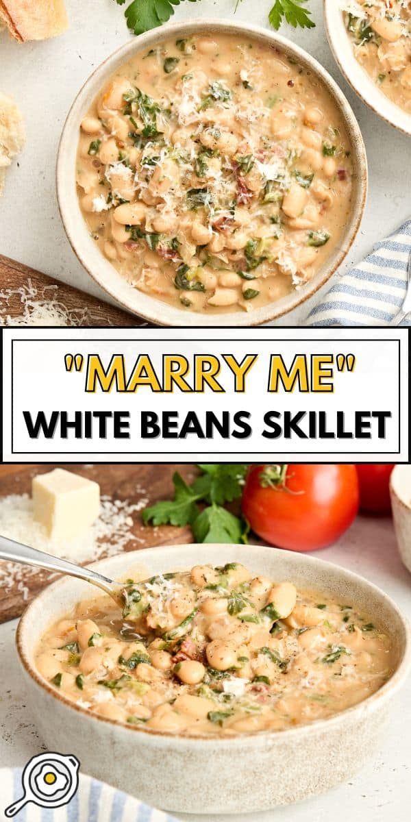 marry me white beans skillet pin image
