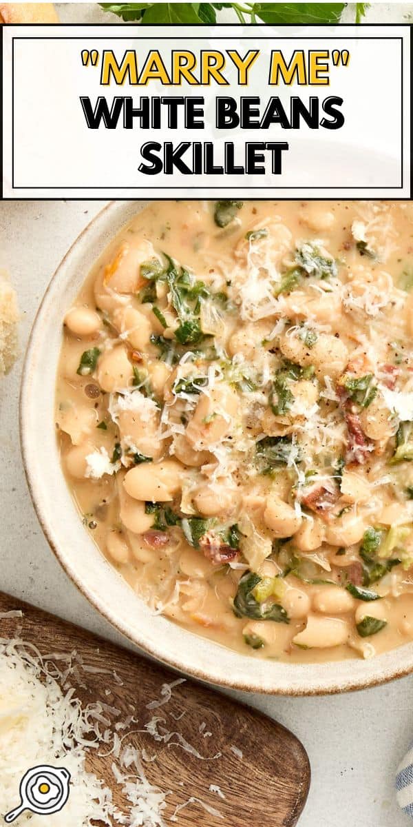marry me white beans skillet pin image
