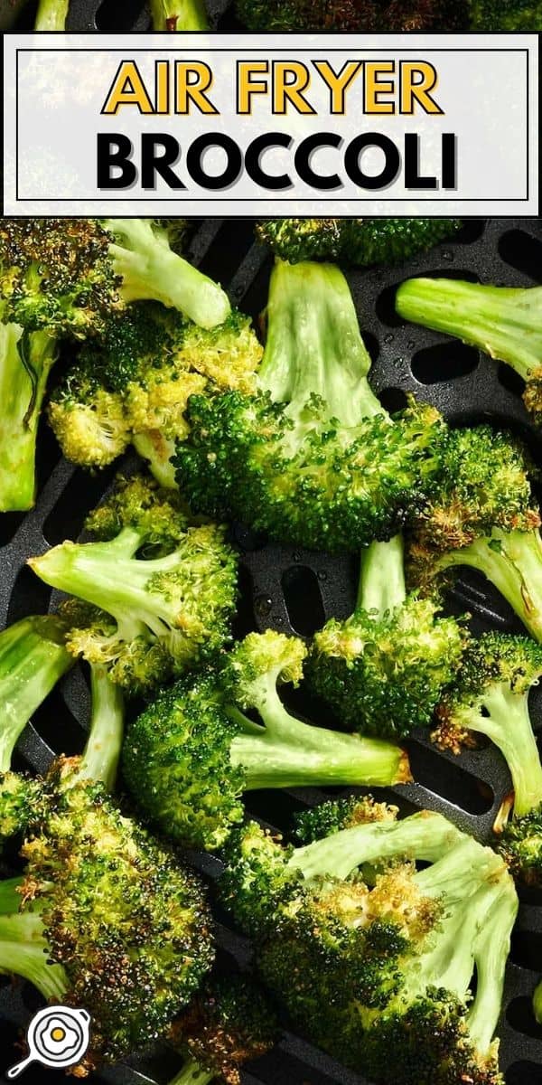 air fryer broccoli pin image