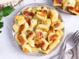 potato gnocchi plated