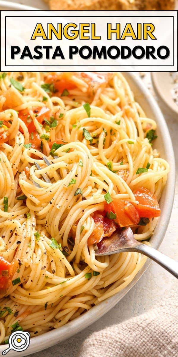 Angel hair pasta pomodoro pin image