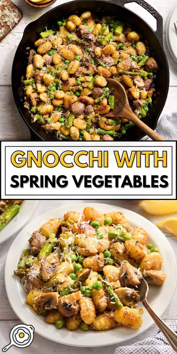 gnocchi with spring vegetables pin image