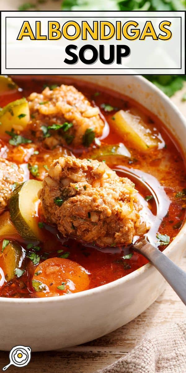 mexican meatball soup pin image