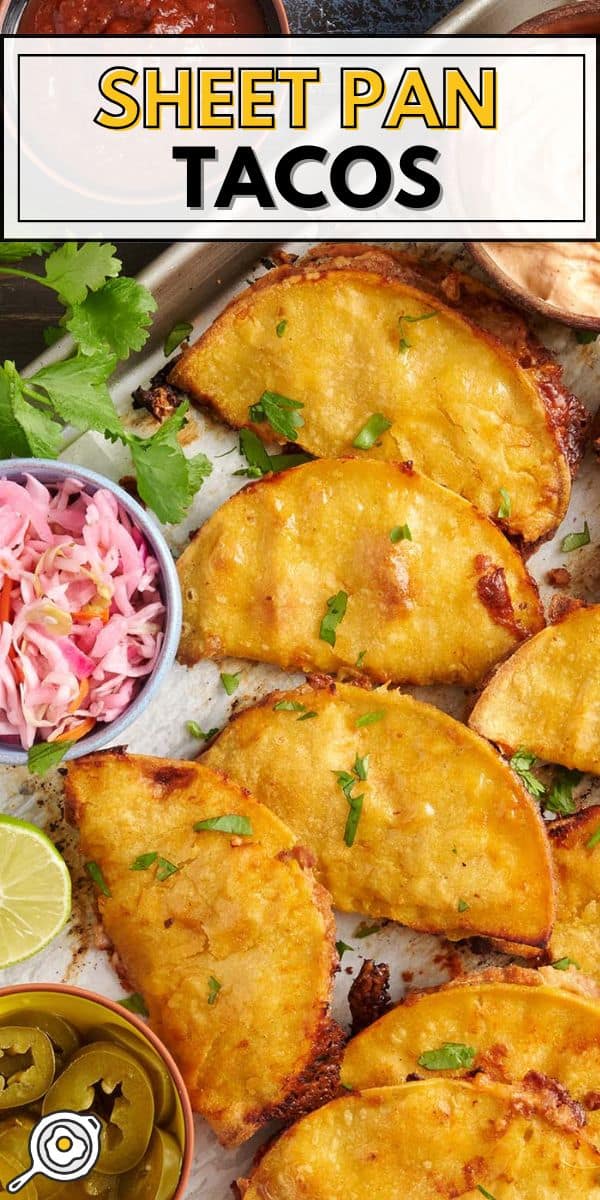 sheet pan tacos pin image