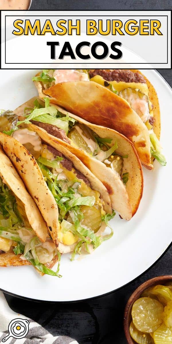 smash burger tacos pin image