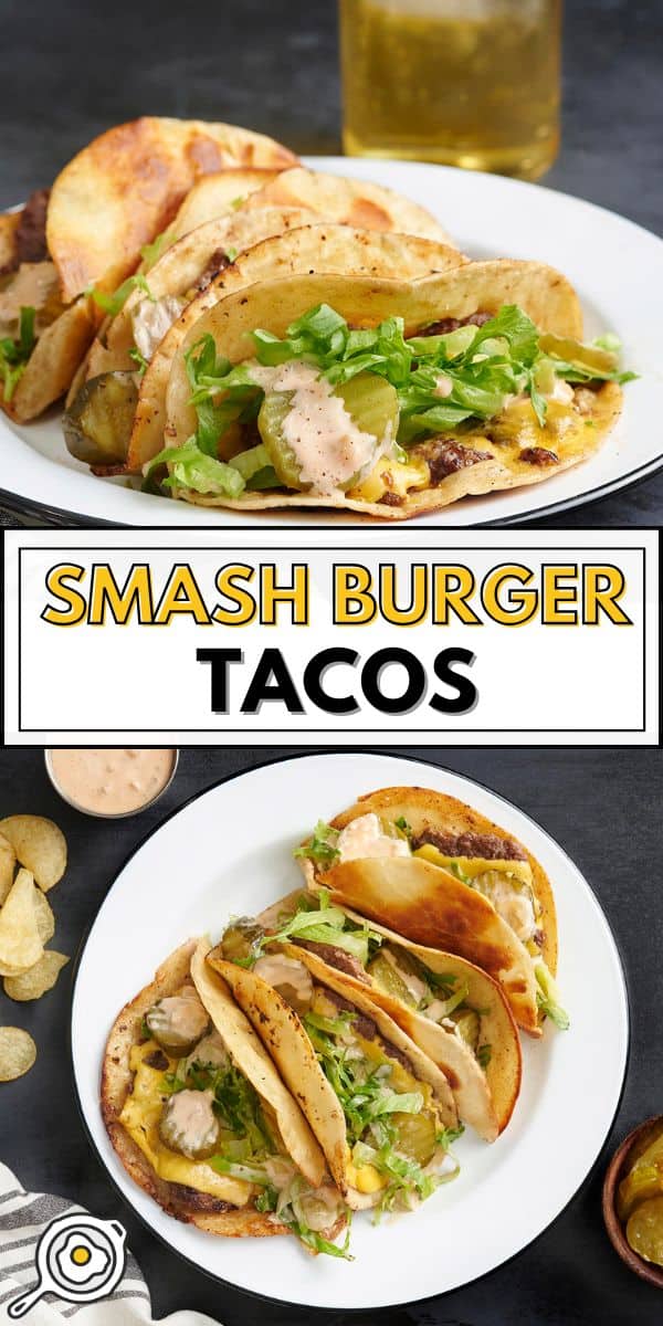 smash burger tacos pin image