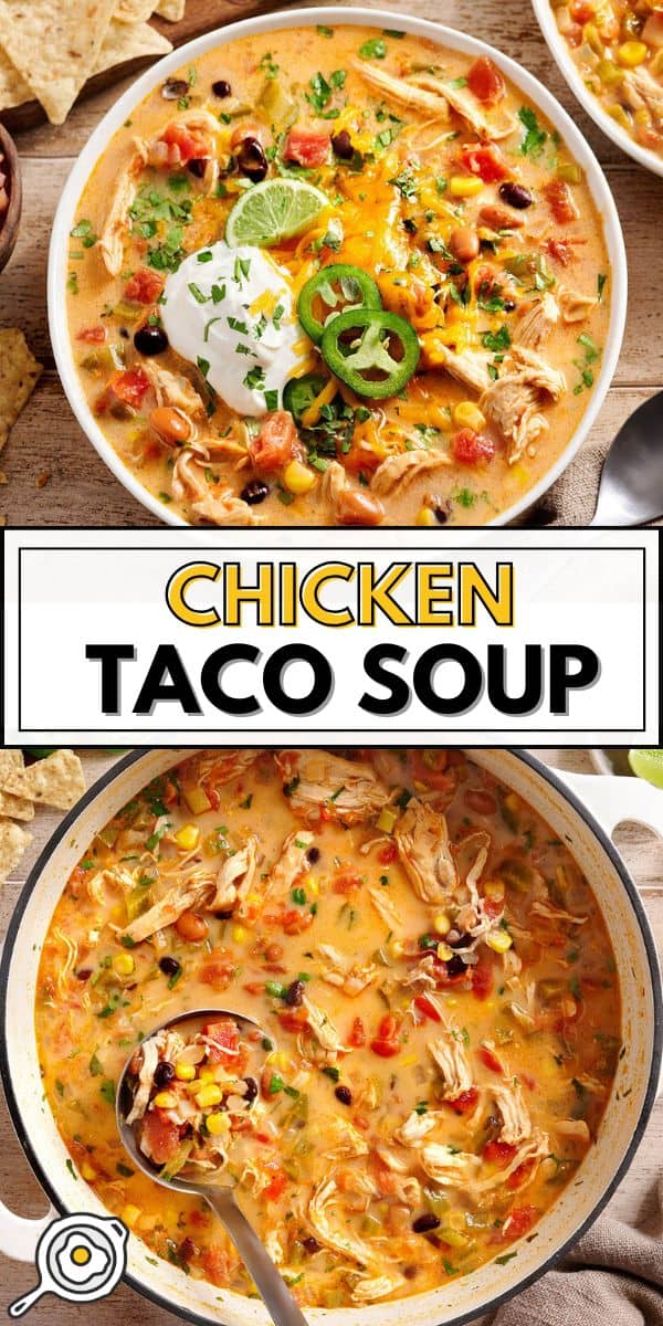 chicken taco soup pin image