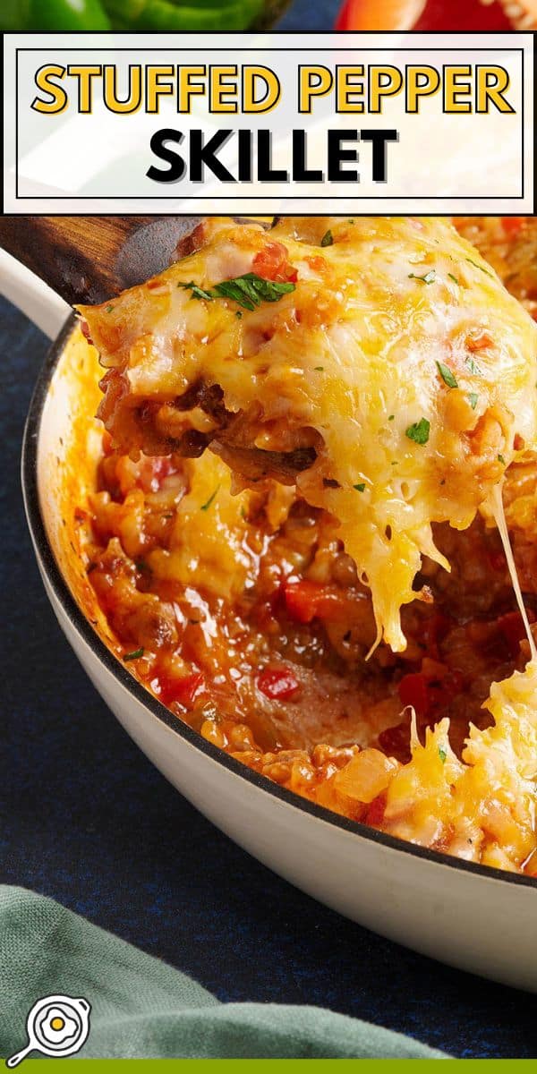 stuffed pepper skillet pin image