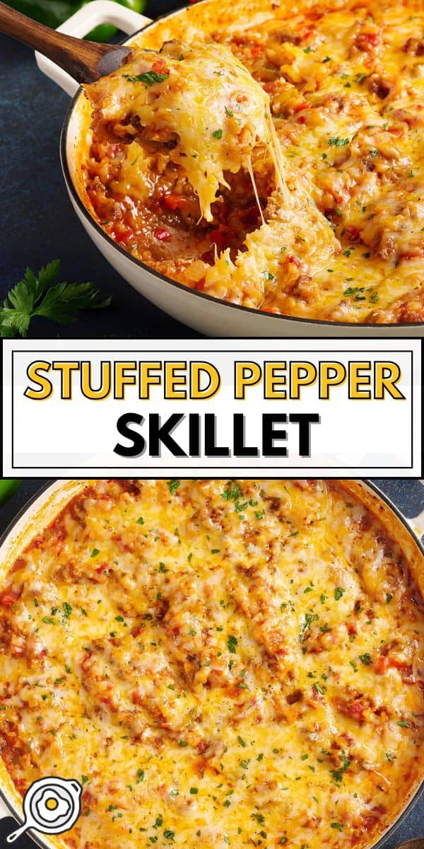 stuffed pepper skillet pin image