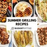 A collage of summer grilling recipes.