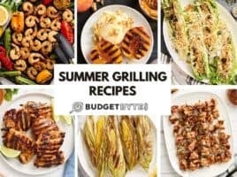 A collage of summer grilling recipes.