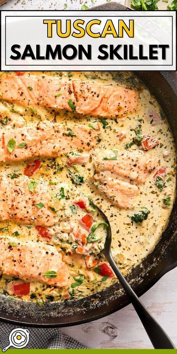 tuscan salmon skillet pin image
