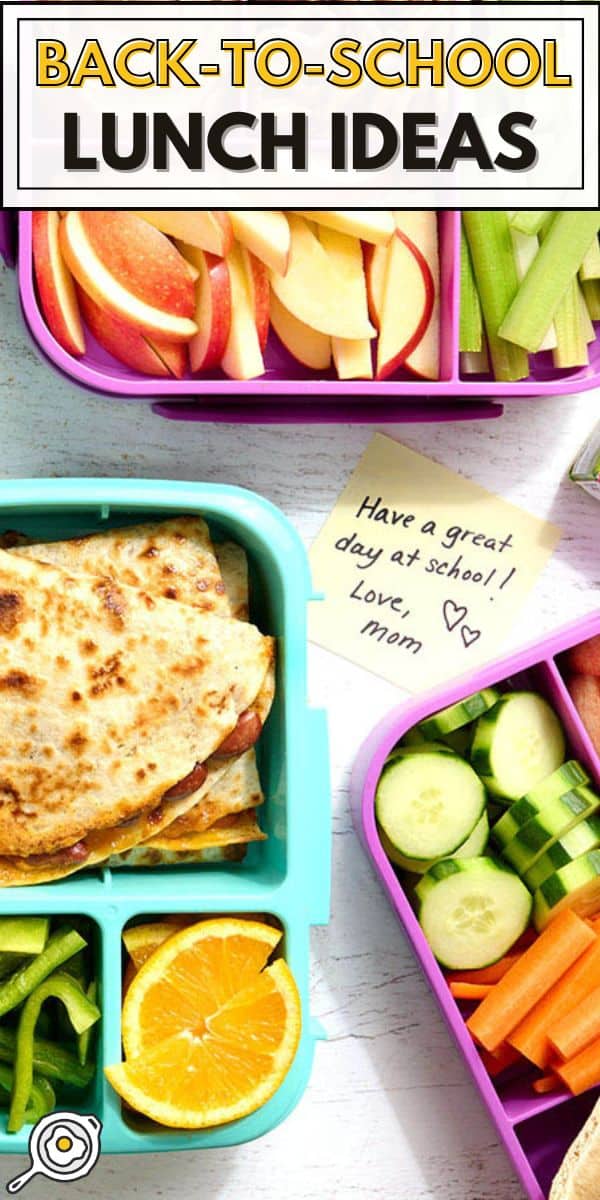 back to school lunch ideas pin image