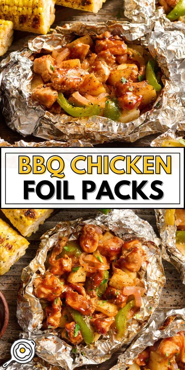 BBQ chicken foil packs pin image