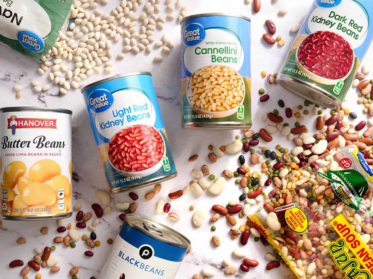 canned beans and dry beans