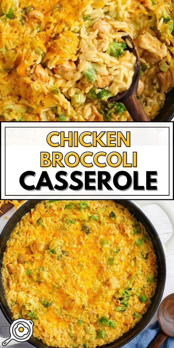 chicken and broccoli casserole pin image