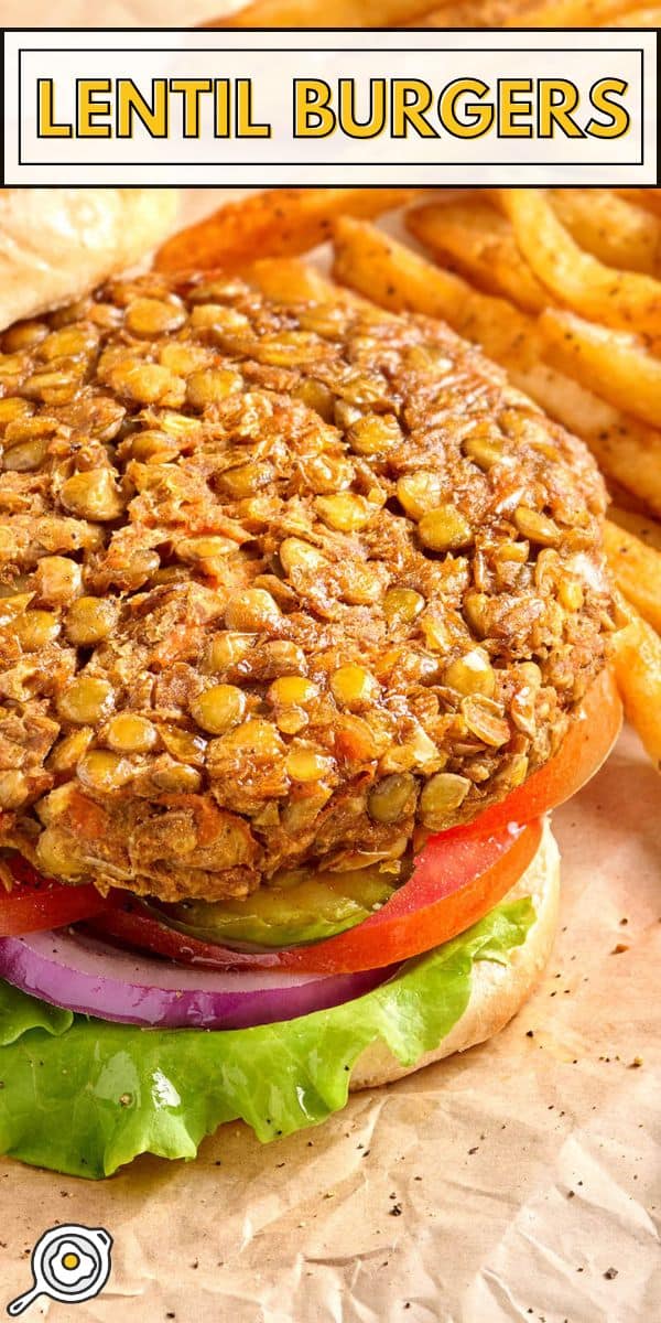 lentil burgers pin image