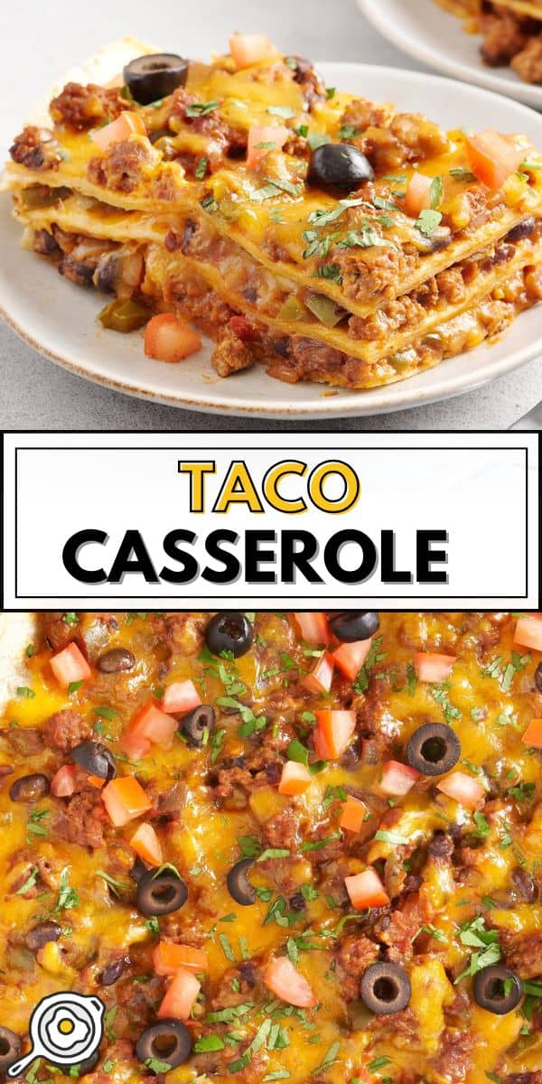 taco casserole pin image