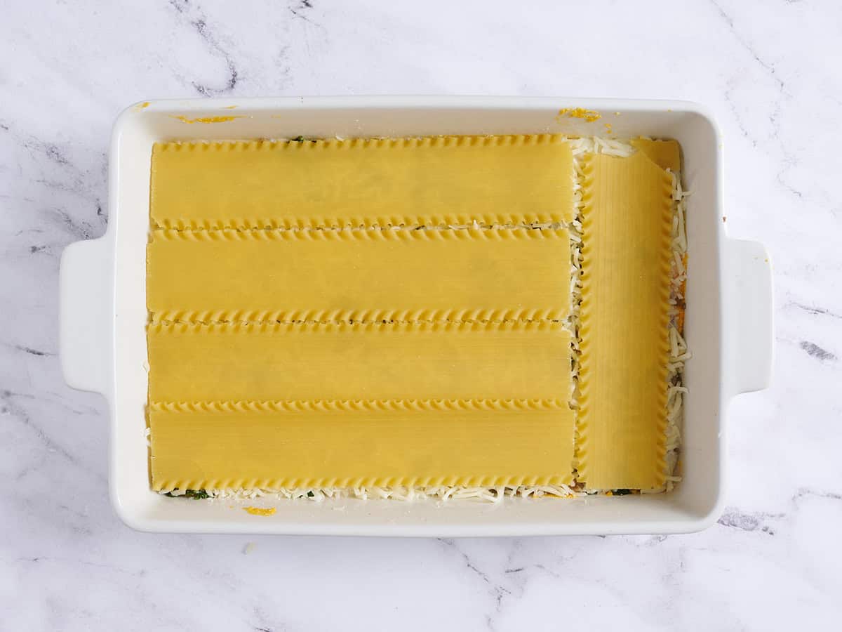 Repeat the layering by adding more noodles to make a butternut squash lasagna.