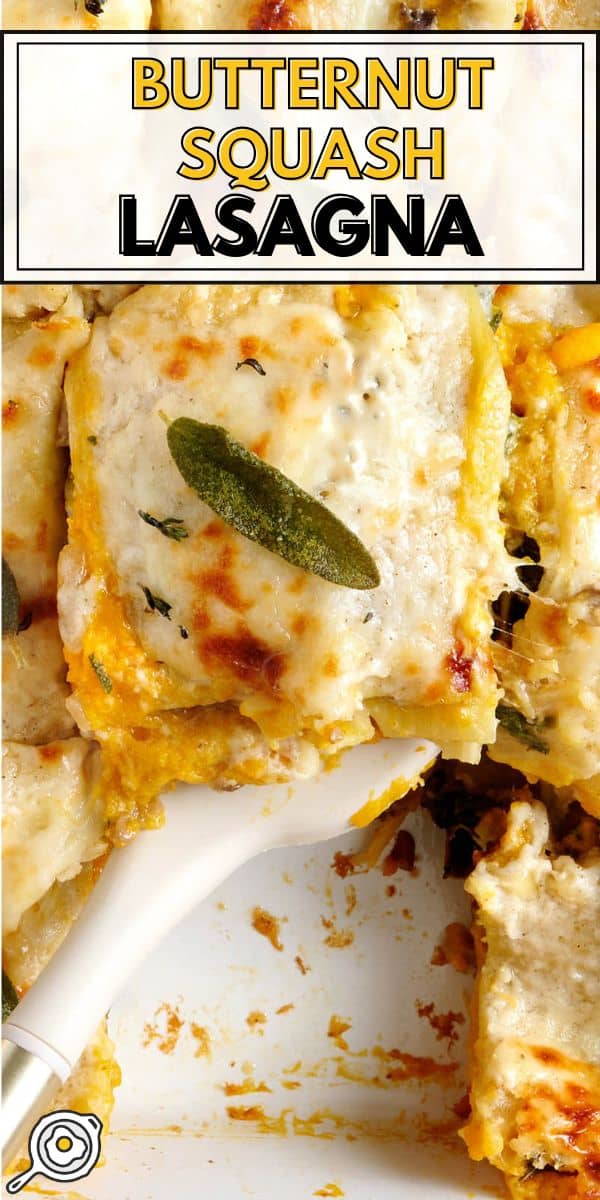 butternut squash lasagna pin image