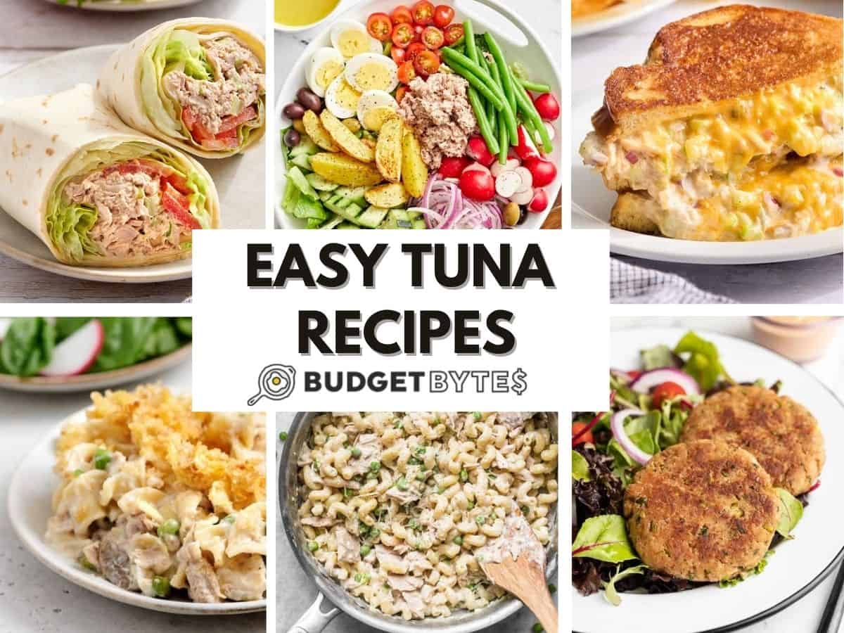 A collage of easy tuna recipes.