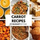 A collage of carrot recipes.