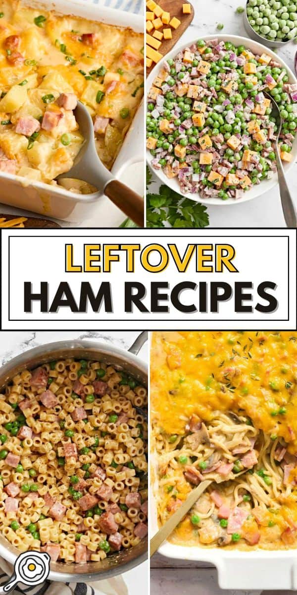 leftover ham recipes pin image