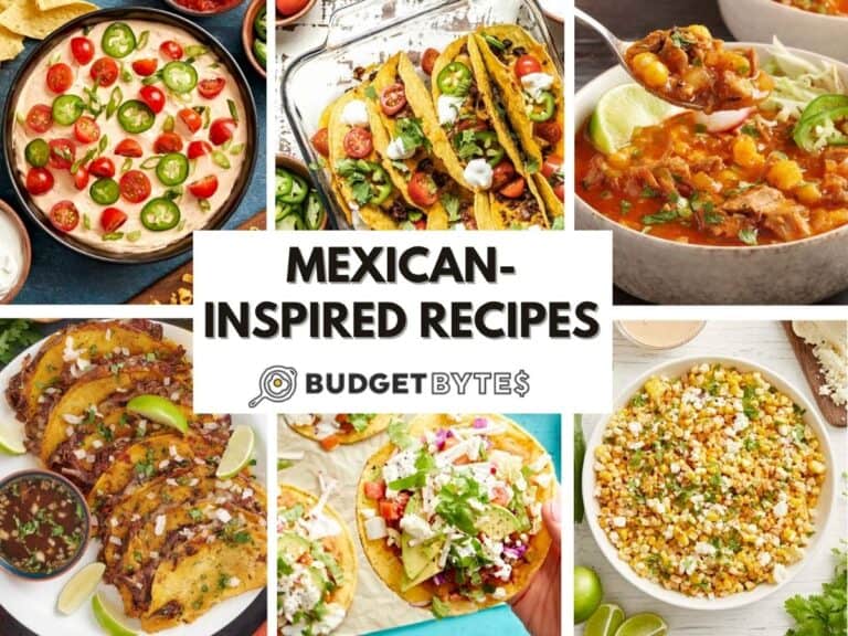 A collage of Mexican-inspired recipes.