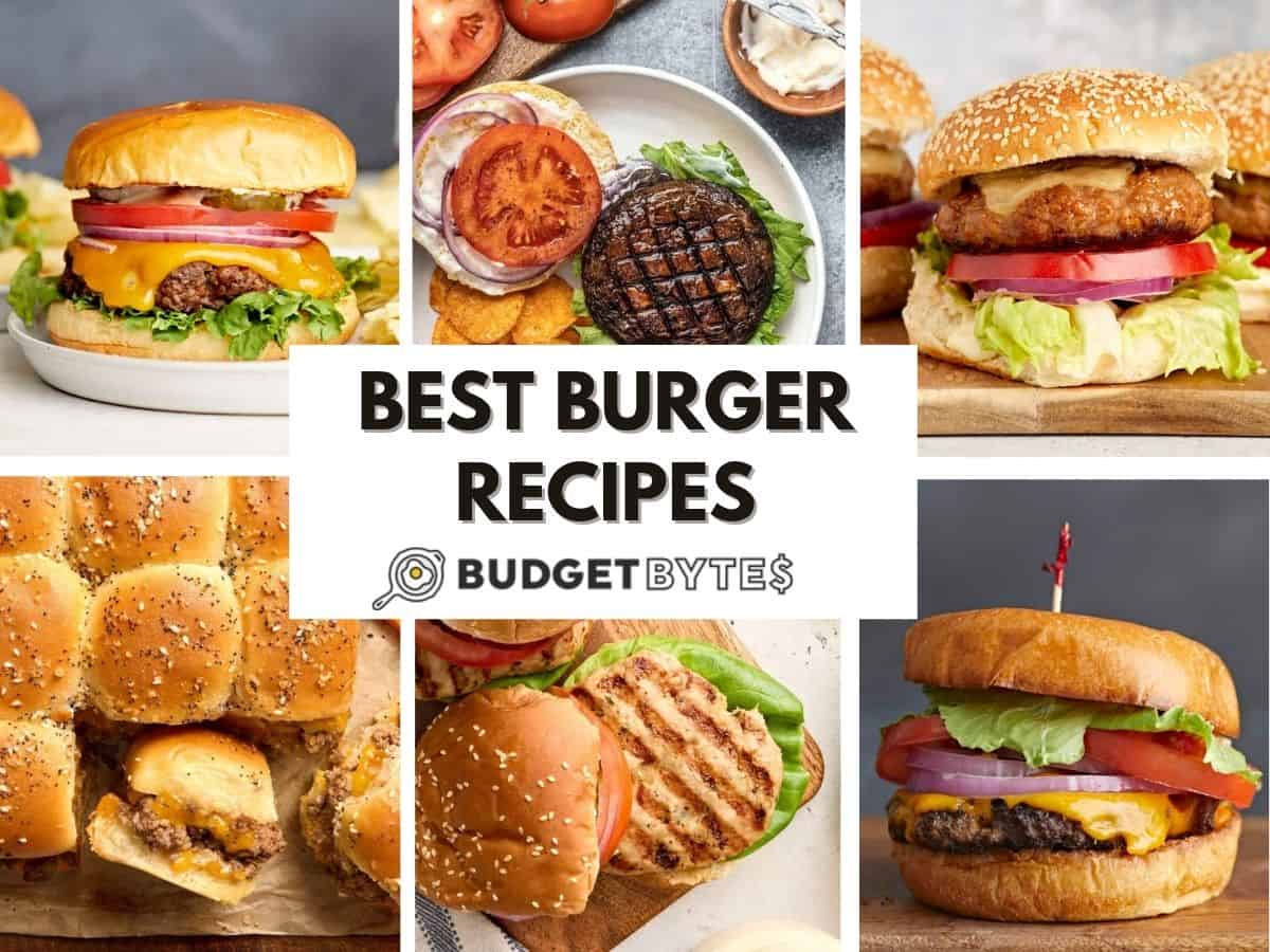 A collage of best burger recipes.