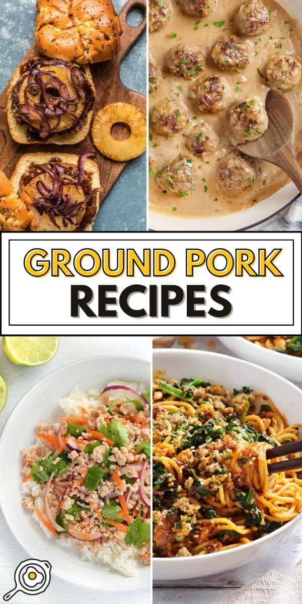 ground pork recipes pin image