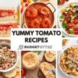 A collage of tomato recipes.